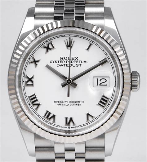 rolex datejust 36mm white baton originale|rolex datejust 36mm oyster.